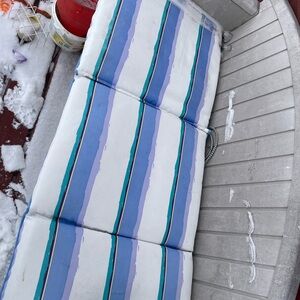 Outdoor Seat Cushion - Blue Stripe